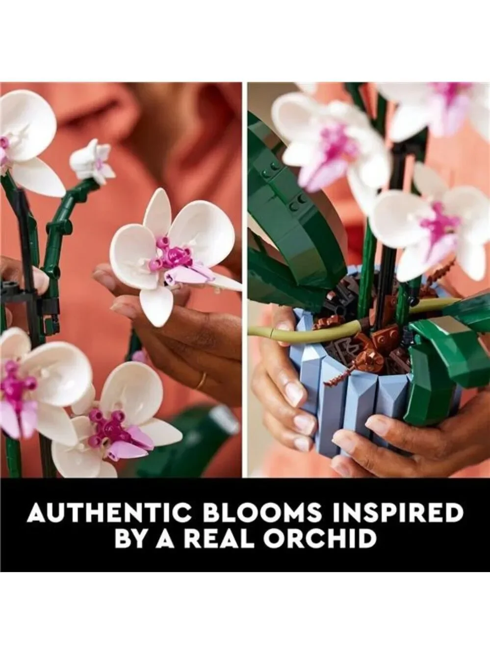 LEGO Orchid Set Artificial Indoor Flowers Botanical Home Decor Adult Gift